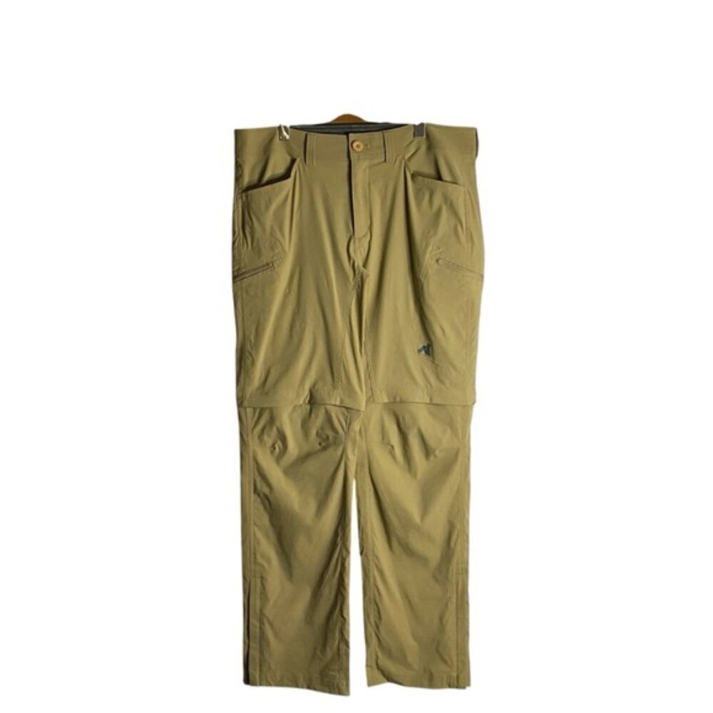 Eddie Bauer Men's First Ascent Tan Khaki Convertible Hiking Trail Pants